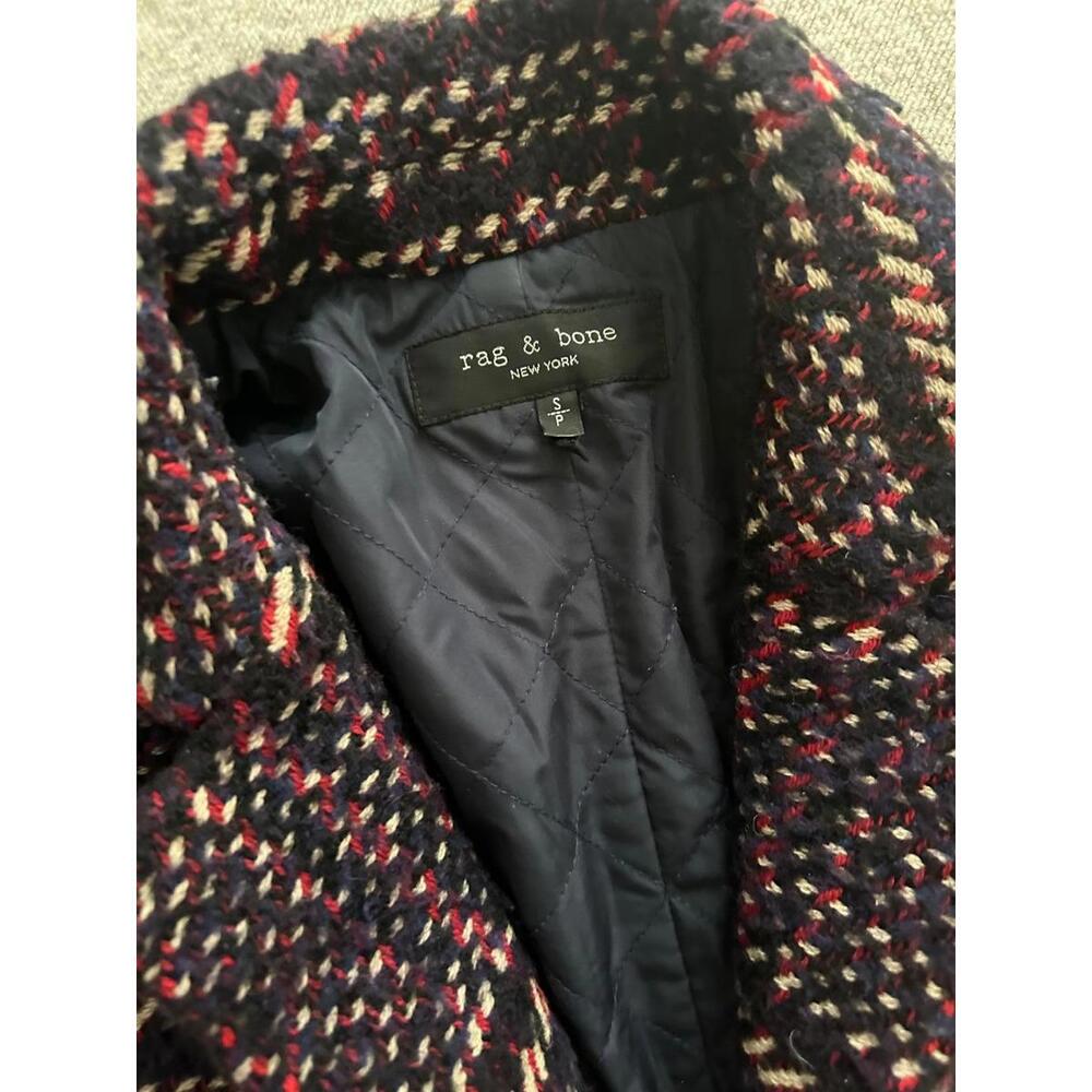 Rag & Bone Estelle Cocoon Coat – Purple Plaid Wool Blend - S